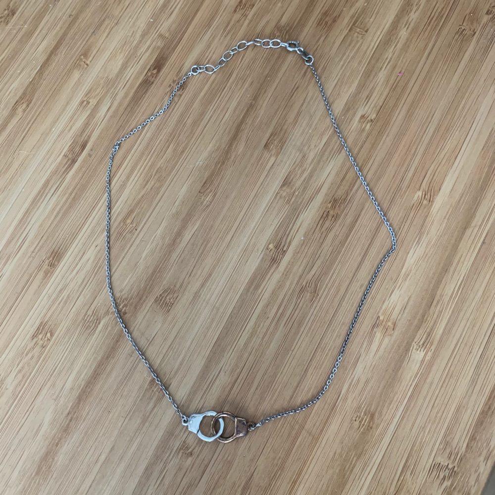 Nordstrom Adornia Two Tone Handcuff Necklace 16”